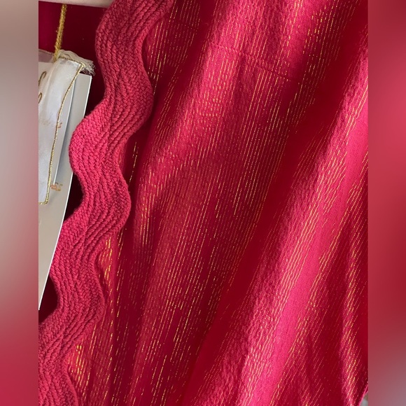 NWT Sundress NORA SHORT Red and Gold Scalloped Resort Dress - Picture 4 of 10